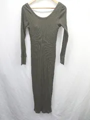 ◇ ⊇ BEAUTY＆YOUTH UNITED ARROWS カップイン 長袖 ロング リブワンピース サイズ表記なし カーキ レディース E  【1506190011141】