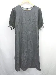 ◇ ⊂ Virca ヴィルカ レース 半袖 膝下丈 ワンピース サイズ38 ブラック レディース E  【1503040000850】