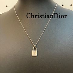 クリスチャンディオール　ChristianDior　パドロック　ネックレス　南京錠型　Diorロゴ　シルバー　銀色