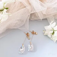 希少スワロ！オーロラ‧✧̣̥̇‧大粒ピアス アレルギー対応 サージカルステンレス