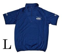 【新品・長期在庫】エリートグリップ 半袖 ハーフジップ メッシュ素材 ネイビー L ゴルフウェア ■ elite grips