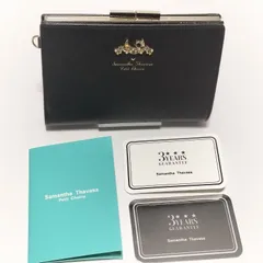 【美品】Samantha Thavasa × 美少女戦士セーラームーン ルナ　がま口 二つ折り財布　ブラック　Petit Choice　ラインストーン