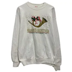 Hanes プリントスウェット トレーナー L ホワイト ヘインズ プルオーバー 90s 裏起毛 古着卸 アメリカ仕入 a612-8368のサムネイル