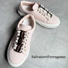 中古/汚れあり/フェラガモ/ヴァラリボン/スニーカー/メタルカラー/ホワイト 中古/汚れあり/フェラガモ/ヴァラリボン/スニーカー/メタルカラー