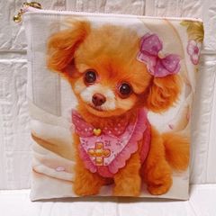 1000円均一 両面フラットポーチ トイプードルちゃん - メルカリ