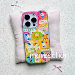 【ウサハナ 🐰】magsafe対応 iPhone 13 / 14 / 13pro / 16pro スマホケース ❤︎ アイフォンケース 携帯 カラフル ラメ USAHANA うさはな Sanrio サンリオ 韓国 マグセーフ 人気 平成 レトロ 女児 y2k