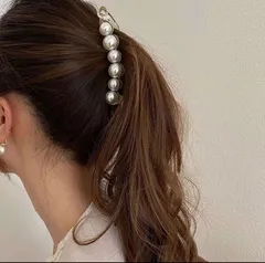 [新品]人気！ヘアクリップ★パール★ヘアアクセサリ★バレッタ★韓国★可愛い★