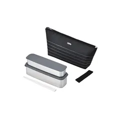 【新品】 サーモス 弁当箱 2段 スリム フレッシュランチボックス 815ml ブラックボーダー DSA-804W BKBD 1