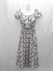 ◇ ⊂ SPIRALGIRL スパイラルガール オフショル ウエストゴム 半袖 ロング ワンピース サイズ F ホワイト系 レディース E  【1501160040404】