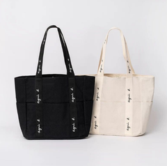 アニエスベー agnes b. ロゴテープコットントートバッグ ハンドバッグ 2色