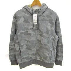 ユニクロ ボアスウェットフルジップパーカー トップス カモフラ柄 未使用品 大きいサイズ メンズ XLサイズ グレー UNIQLO