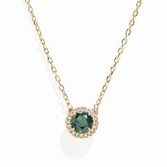 SV925 グリーンクウォーツ フラワーネックレス プラチナコート 花 187N 