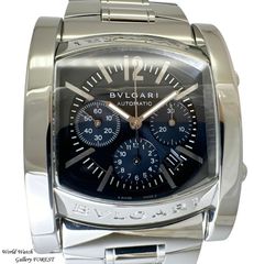 ブルガリ BVLGARI アショーマ AA44SCH 中古 メンズ腕時計 クロノグラフ 自動巻き ネイビー文字盤 外装仕上げ Aランク