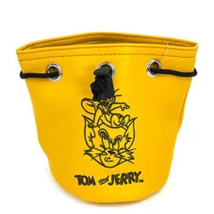 トムとジェリー 下にいるのは 巾着ポーチ ゴルフ用品 ゴルフボール ボールポーチ オレンジ