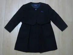 ファミリア familiar アウトレット 子供服 女の子 100cm アンサンブルスーツ ジャンパースカート ジャケット 2点 紺 卒園式 受験 面接 フォーマル 秋 冬 ★4 セットアップ キッズ 【中古】入園式 入学式 スーツ セレモニースーツ