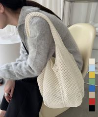  ニットバッグ トートバッグ レディース ハンドバッグ 無地バッグ 韓国ファッション