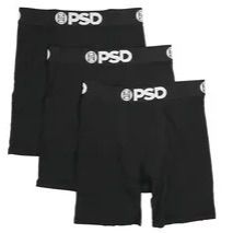 【新品未使用】 PSD 322180160 ピーエスディー ボクサーブリーフ 3枚パック ブラック メンズ Underwear Mens Boxer Briefs Black XL