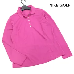 NIKE GOLF ナイキ ゴルフ DRI-FIT 通年 速乾♪ 長袖 ポロシャツ Sz.L　レディース ピンク