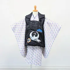 七五三 3歳 男の子 男児 着物 被布コート セット 黒 マルチカラー No.3-3