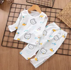 ルームウェア パジャマ 長袖 ズボン 女の子　男の子 上下 セット薄手  綿