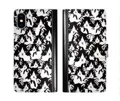 [iPhone11 Pro Max] iPhone15 ケース スカラー スマホケース 手帳型 iPhone16 ケース iPhone 16 15 14 13 SE 第3世代 第2世代 スマホカバー 全機種対応 手帳 ScoLar ネコ 猫柄 モノクロ フリッ