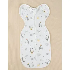 ☆ ペンギン ☆ M ☆ 安眠おくるみ スワドル コットン ykswaddle3 ベビー おくるみ 赤ちゃん 着るおくるみ 手が出せる スワドル スリーパー スワドリング 足が出ない 新生児 安眠 快眠 モロー反射 寝袋 ぐずり 出産祝い プレゼント