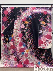 振袖 豪華 金通し 金彩 薔薇 百合 洋花 身丈166cm パールトーン加工済 MO2607