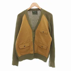 ラルフローレン RALPH LAUREN POLO COUNTRY 90's ヴィンテージ ニットカーディガン ダック地 Vネック リネン混 M カーキ 茶 /JS ■GY09のサムネイル