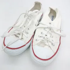 ◇ Θ CONVERSE コンバース ローカットスニーカー サイズ24.5 ホワイト レッド レディース メンズ E  【1412090051173】