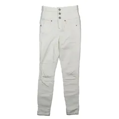 アズールバイマウジー AZUL by moussy HI-WAIST BUTTON DENIM SKINNY2 ハイウエスト ボタンデニム スキニー ボトムス 白 ホワイト XS レディース 