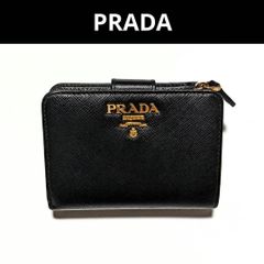 プラダ サフィアーノ 折り財布 ブラック×マルチカラー PRADA 美品