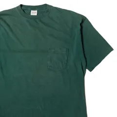 90's USA製 ギャップ GAP クルーネック コットン ポケットTシャツ 半袖 (XL) 緑 無地 ポケT シングルステッチ アメリカ製 旧タグ オールド アメリカ古着 USED ビンテージ ヴィンテージ