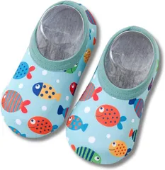 mo moon マリンシューズ ベビー アクア ウォーター 水陸両用 ビーチサンダル(サカナ,  XXS)