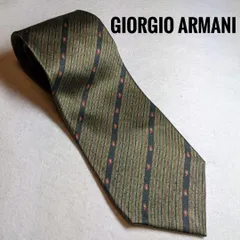 1:ネクタイ GIORGIO ARMANI 9.5㎝ モスグリーン C 394　●