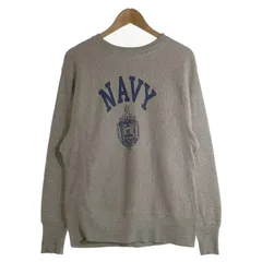 70-80's Champion チャンピオン U.S.NAVY 染み込みプリント リバースウィーブ クルーネックスウェットトレーナー グレー USA製 単色タグ Size M