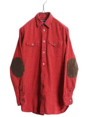 【お得なクーポン配布中!】 ラルフローレン チェック 長袖 フランネル シャツ レディース S ポロ スポーツ 長袖シャツ マチ付き エルボーパッチ付き ブラック レッド