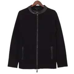 theory セオリー　　メンズ　　レザー×ニット　　ジップジャケット　　ブラック　　36のサムネイル