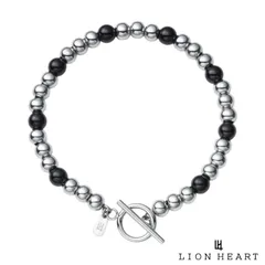 ライオンハート LH-1 インナーチェーン ビーズ ブレスレット オニキス 6mm ステンレススティール304 シルバー ダークブラック 金属アレルギー対応 メンズ ブランド