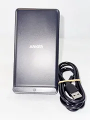 【HY】O【美品】【Anker PowerWave 10 Stand】Qi認証｜縦横置き対応スタンド型ワイヤレス充電器｜最大10W急速充電｜ケース装着OK｜iPhone・Galaxy対応｜A2524 ブラック[送料無料(一部地域を除く)]HY002