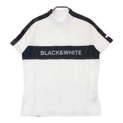 サイズ：L BLACK&WHITE ブラックアンドホワイト  ハイネック 半袖 Tシャツ  ホワイト系 [240101401756]# ゴルフウェア レディース ストスト