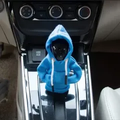 車内アクセサリー カーシフター保護カバー ギアシフタープロテクター ダストカバー 自動/手動変速機カバー 装飾 保護 面白い車の装飾 パーカーカーシフトノブカバー 汎用型カーシフトノブカバー 取り付け簡単 ブルー 青 w4