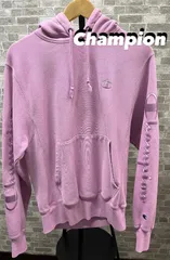 Champion チャンピオン REVERSE WEAVE リバースウィーブ パーカー 袖ロゴ ピンク メンズS 古着 中古 10D0032