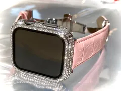 シルバーピンク　BOX付きアップルウォッチバンド 高級レザー 本革ベルト Apple Watch クロコダイル キラキラ　カバー　ケース メンズ レディース series１０　42㎜　46㎜　49㎜も入荷