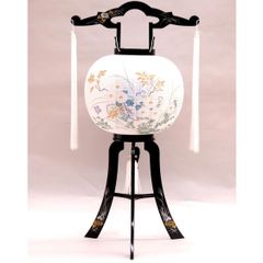 盆提灯　廻転灯　11号　漆に菊　新品・未使用