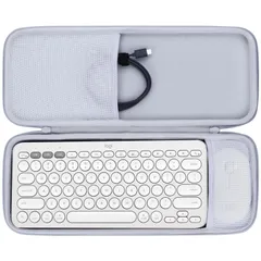 【在庫セール】Lebakort収納ケースと互換性のあるLogicoolロジクールPEBBLE KEYS 2 K380sGR BluetoothワイヤレスキーボードPEBBLE MOUSE2 M350sGR ワイヤレスマウス（オフホワイト ケース）のサムネイル