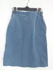 ◇ N. NATURAL BEAUTY BASIC コーデュロイ 膝下丈 ナロー スカート サイズS ブルー レディース  【1002800362714】
