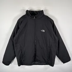古着 ザ・ノースフェイス THE NORTH FACE ナイロンジャケット 中綿 フルジップ アウトドア ワンポイント 大きいサイズ XXL  ブラック メンズ
