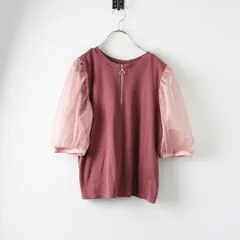 エヘカソポ サマンサモスモス ehka sopo Samansa Mos2 SM2 ハーフジップ袖シアーカットソー F/ピンク トップス 【2400014424997】