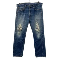 Levi's 505 メキシコ製 デニムパンツ W36 インディゴブルー リーバイス ジップアップ コットン100% カジュアル ジーンズ 2509-719
