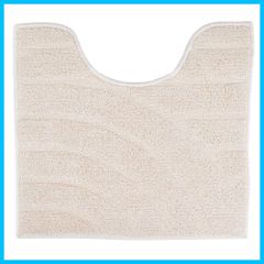 【特価セール】足元 コットン 足下 綿 ナチュラル 大人 シック シンプル マット 上質 かわいい 可愛い おしゃれ 日本製 インテリア 洗える | 滑り止め 綿100％ アイボリー 55×60 【コットンリッジ】 55cm×60cm トイレマット San-L